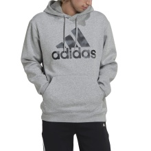 adidas Bluza z kapturem Essentials Camo Print French Terry Hoodie Bawełna szara Męska